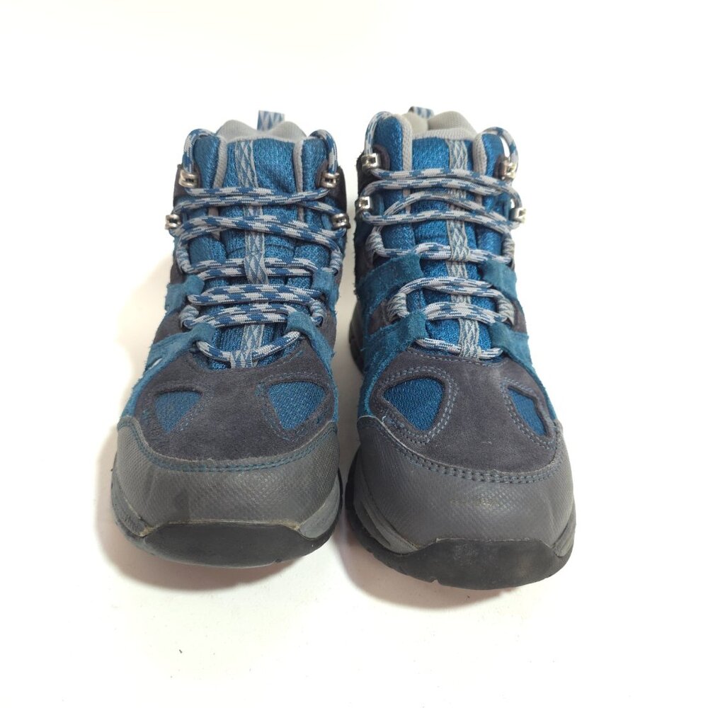 LL Bean Kids Trail Model 3 Waterproof Hiking Boots Blue Suede Mesh Size 5 - Picture 2 of 10